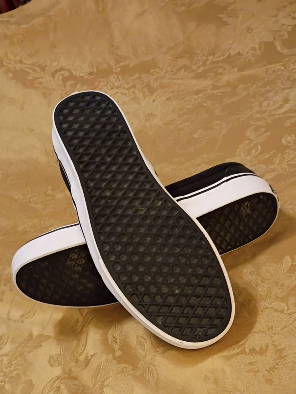 Vans Black & Black Checkerboard Slip-On Sneakers Men's 10.0 Women's 11.5